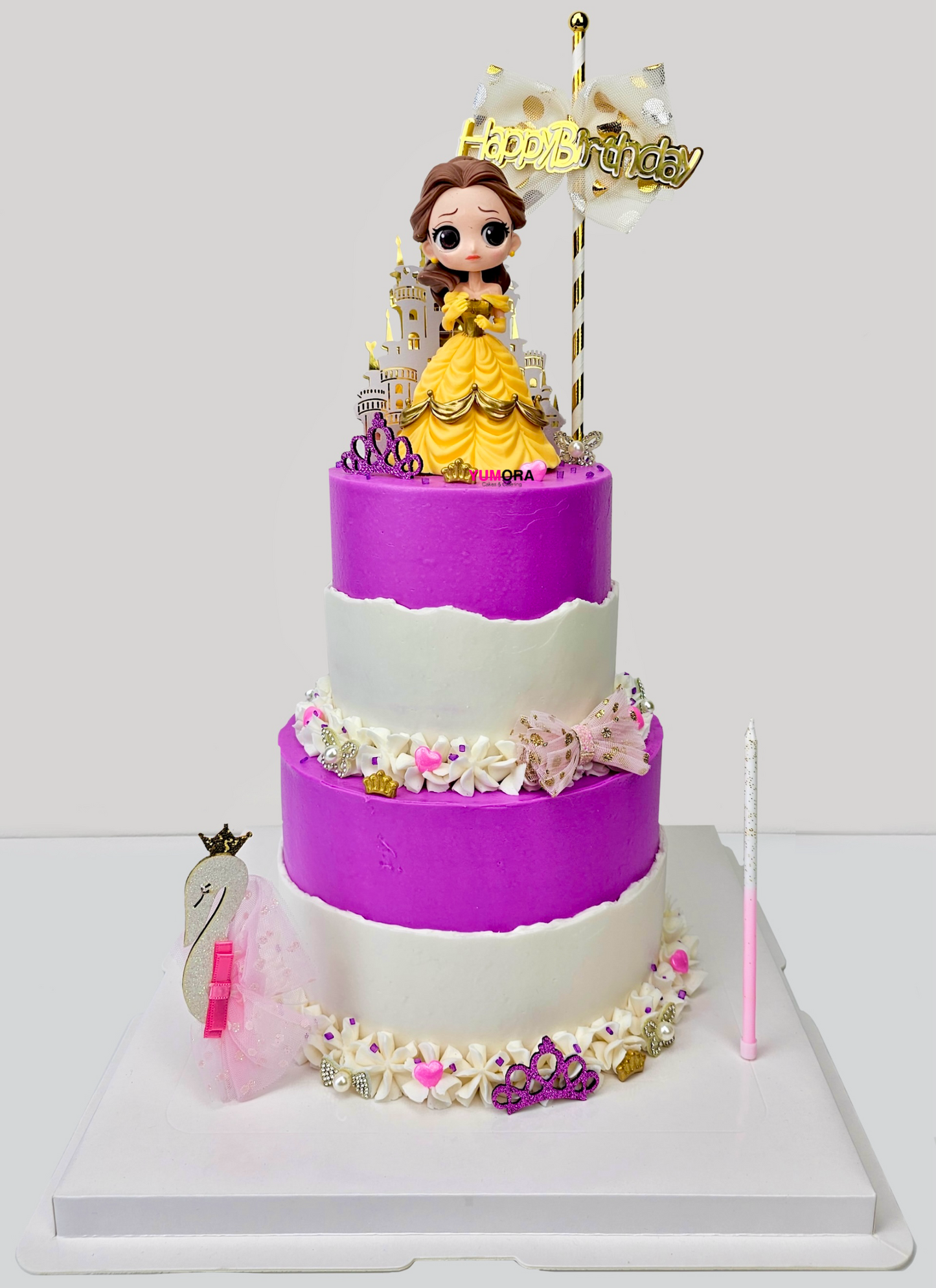 Disney princess birthday cake, beauty and the beast cake, belle cake, kids birthday cakes, 2 tier cakes for kids, children’s birthday cakes